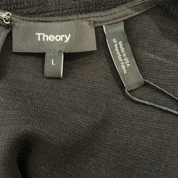 NWT - Theory Black Stretch Knit Elegant Black Sleeveless Dress in size L - Picture 3 of 6